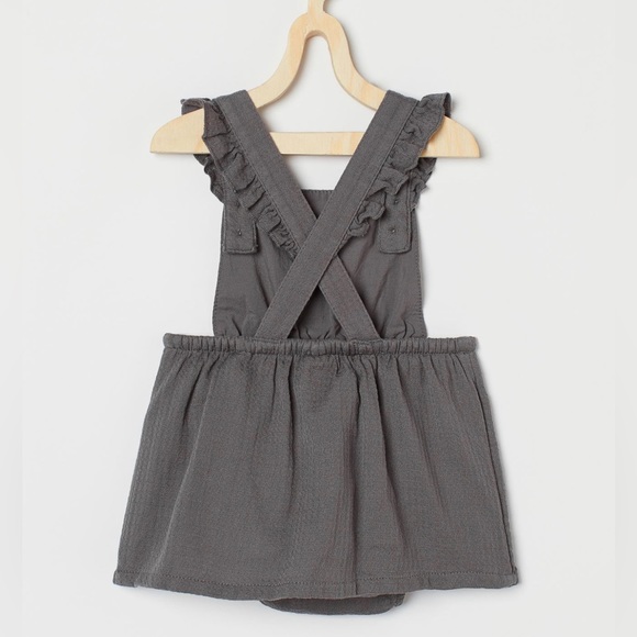 H&M- Gray Cotton Overall Dress - Picture 2 of 4